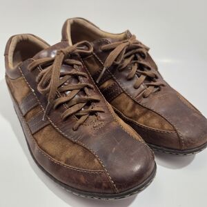 Men's Born Brown Leather Casual Shoes Sneakers Sz 9